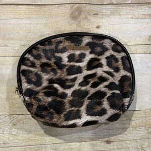 Leopard Print Clutch with Black Trim